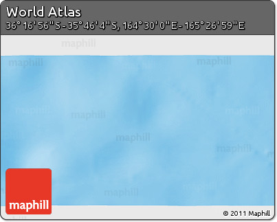 Physical 3D Map of the Area around 36° 1' 30" S, 164° 58' 29" E