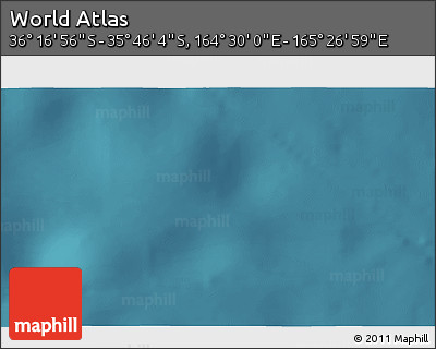 Satellite 3D Map of the Area around 36° 1' 30" S, 164° 58' 29" E