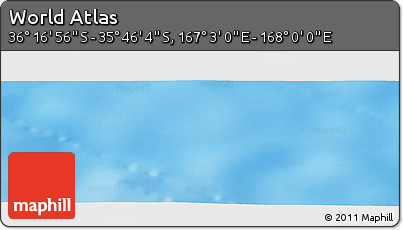 Physical Panoramic Map of the Area around 36° 1' 30" S, 167° 31' 30" E