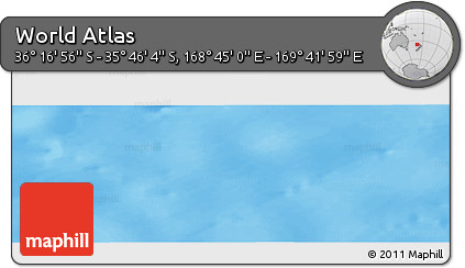 Physical Panoramic Map of the Area around 36° 1' 30" S, 169° 13' 29" E