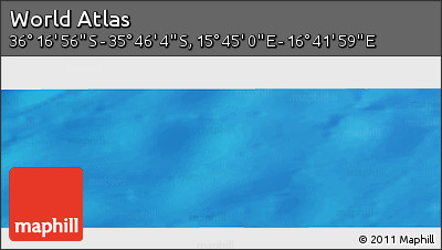 Physical Panoramic Map of the Area around 36° 1' 30" S, 16° 13' 30" E