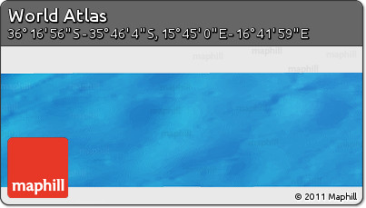 Physical Panoramic Map of the Area around 36° 1' 30" S, 16° 13' 30" E