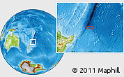 Physical Location Map of the area around 36° 1' 30" S, 178° 25' 30" W