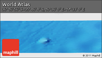 Physical Panoramic Map of the Area around 36° 1' 30" S, 17° 4' 30" E