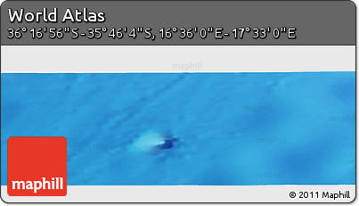 Physical Panoramic Map of the Area around 36° 1' 30" S, 17° 4' 30" E