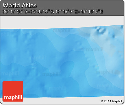 Political 3D Map of the Area around 36° 1' 30" S, 18° 46' 29" E