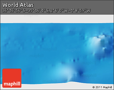 Physical 3D Map of the Area around 36° 1' 30" S, 1° 37' 30" W
