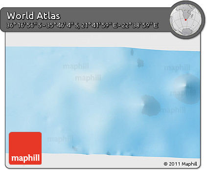 Physical 3D Map of the Area around 36° 1' 30" S, 22° 10' 29" E