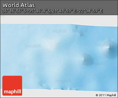 Physical 3D Map of the Area around 36° 1' 30" S, 22° 10' 29" E