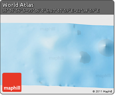 Physical 3D Map of the Area around 36° 1' 30" S, 22° 10' 29" E