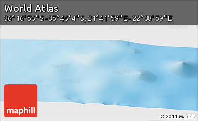 Physical Panoramic Map of the Area around 36° 1' 30" S, 22° 10' 29" E