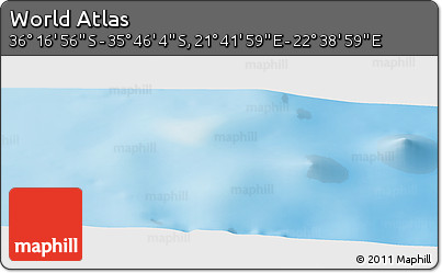Physical Panoramic Map of the Area around 36° 1' 30" S, 22° 10' 29" E
