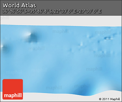 Physical 3D Map of the Area around 36° 1' 30" S, 23° 1' 29" E