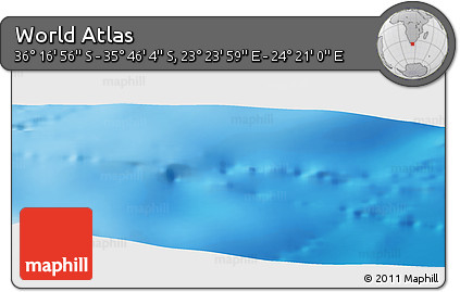 Physical Panoramic Map of the Area around 36° 1' 30" S, 23° 52' 30" E