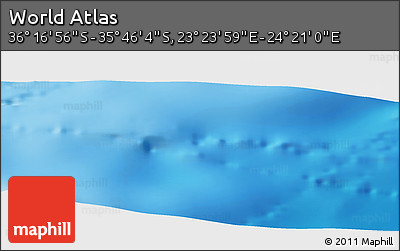 Physical Panoramic Map of the Area around 36° 1' 30" S, 23° 52' 30" E