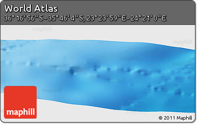 Physical Panoramic Map of the Area around 36° 1' 30" S, 23° 52' 30" E