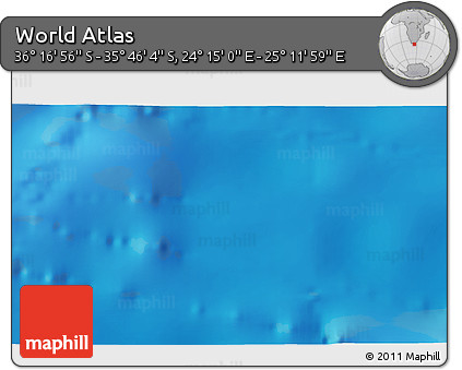 Physical 3D Map of the Area around 36° 1' 30" S, 24° 43' 30" E