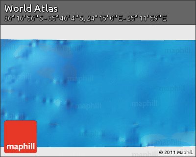 Physical 3D Map of the Area around 36° 1' 30" S, 24° 43' 30" E
