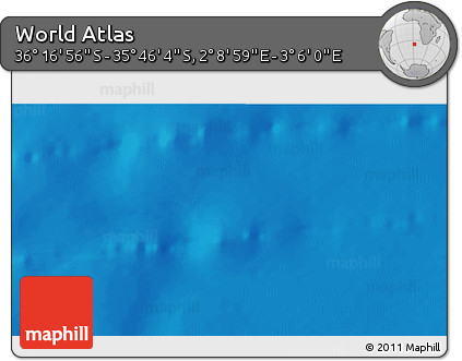 Physical 3D Map of the Area around 36° 1' 30" S, 2° 37' 30" E