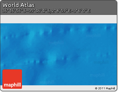 Physical 3D Map of the Area around 36° 1' 30" S, 2° 37' 30" E