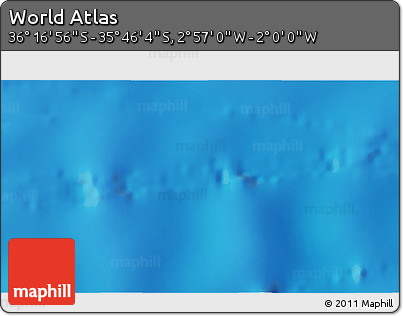 Physical 3D Map of the Area around 36° 1' 30" S, 2° 28' 30" W