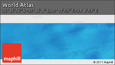 Physical Panoramic Map of the Area around 36° 1' 30" S, 30° 40' 29" E