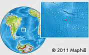 Physical Location Map of the area around 36° 1' 30" S, 31° 22' 30" W