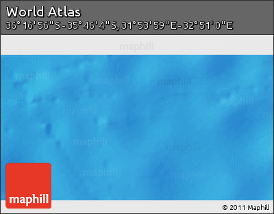 Physical 3D Map of the Area around 36° 1' 30" S, 32° 22' 30" E