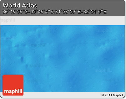 Physical 3D Map of the Area around 36° 1' 30" S, 32° 22' 30" E