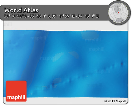Physical 3D Map of the Area around 36° 1' 30" S, 35° 46' 29" E