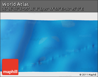 Physical 3D Map of the Area around 36° 1' 30" S, 35° 46' 29" E