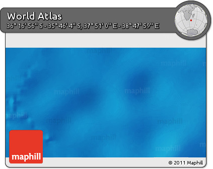 Physical 3D Map of the Area around 36° 1' 30" S, 38° 19' 30" E