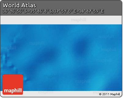 Physical 3D Map of the Area around 36° 1' 30" S, 38° 19' 30" E