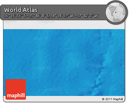 Physical 3D Map of the Area around 36° 1' 30" S, 38° 10' 29" W