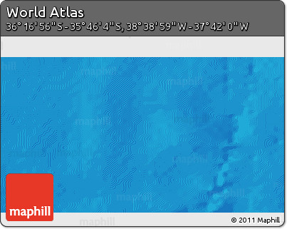 Physical 3D Map of the Area around 36° 1' 30" S, 38° 10' 29" W