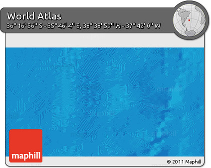 Political 3D Map of the Area around 36° 1' 30" S, 38° 10' 29" W