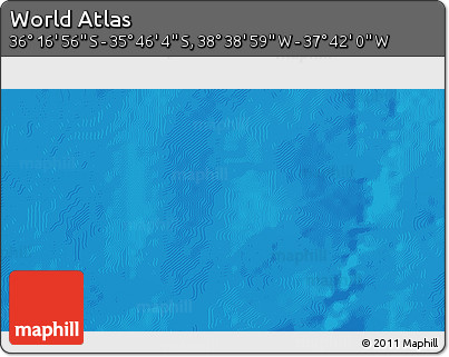 Shaded Relief 3D Map of the Area around 36° 1' 30" S, 38° 10' 29" W