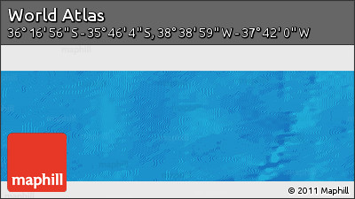 Physical Panoramic Map of the Area around 36° 1' 30" S, 38° 10' 29" W