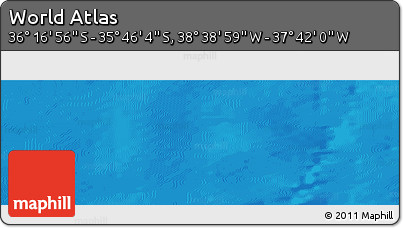 Physical Panoramic Map of the Area around 36° 1' 30" S, 38° 10' 29" W