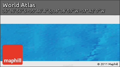 Shaded Relief Panoramic Map of the Area around 36° 1' 30" S, 38° 10' 29" W