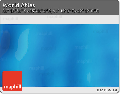 Physical 3D Map of the Area around 36° 1' 30" S, 41° 43' 30" E