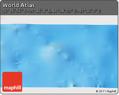 Physical 3D Map of the Area around 36° 1' 30" S, 45° 7' 30" E