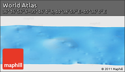 Physical Panoramic Map of the Area around 36° 1' 30" S, 45° 7' 30" E