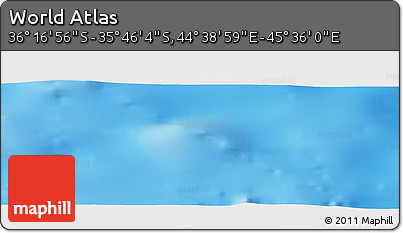 Physical Panoramic Map of the Area around 36° 1' 30" S, 45° 7' 30" E