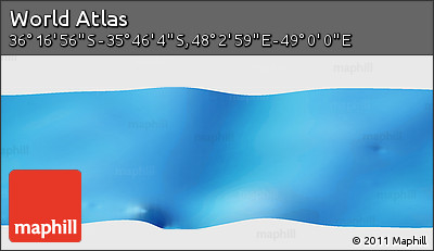 Physical Panoramic Map of the Area around 36° 1' 30" S, 48° 31' 29" E