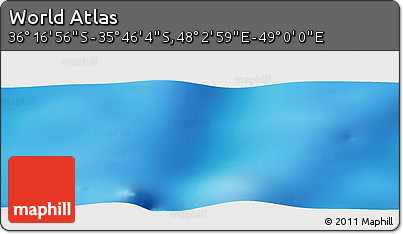 Physical Panoramic Map of the Area around 36° 1' 30" S, 48° 31' 29" E