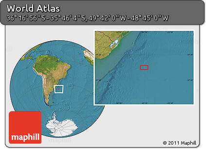 Satellite Location Map of the Area around 36° 1' 30" S, 49° 13' 30" W