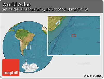 Satellite Location Map of the Area around 36° 1' 30" S, 49° 13' 30" W