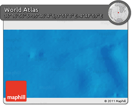 Physical 3D Map of the Area around 36° 1' 30" S, 4° 19' 30" E