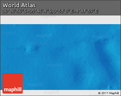 Physical 3D Map of the Area around 36° 1' 30" S, 4° 19' 30" E